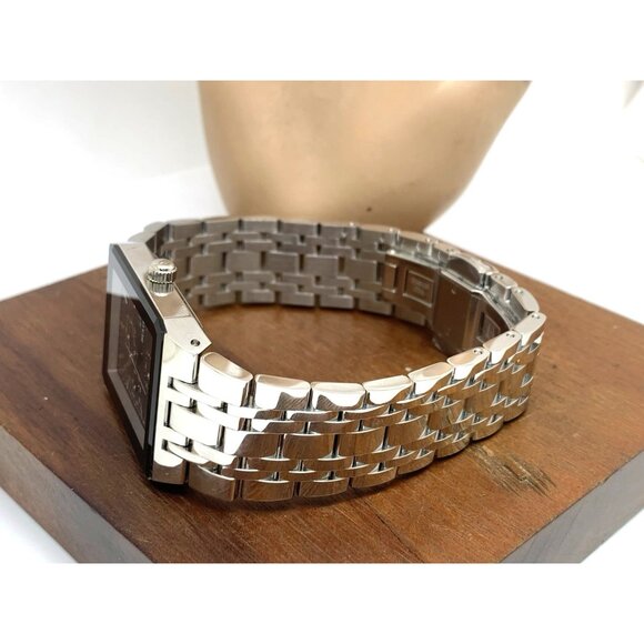 Bulova Men's Watch 96C150 Quartz Tank Black Dial Silver Stainless Steel 31x45mm - Picture 9 of 14